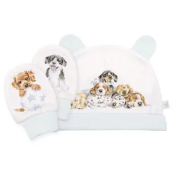 'Little Paws' Dog Baby Hat and Mittens Set