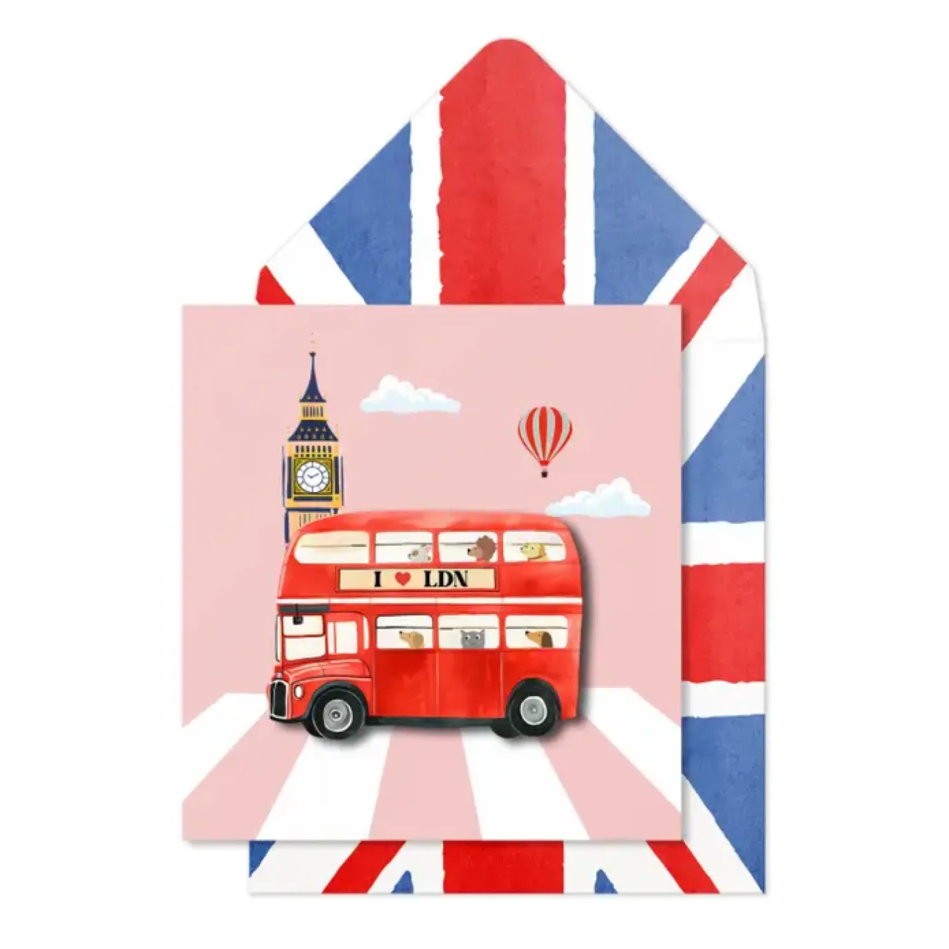 London Bus & Big Ben Card