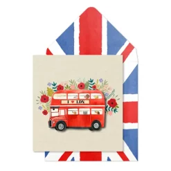 London Bus Floral Card