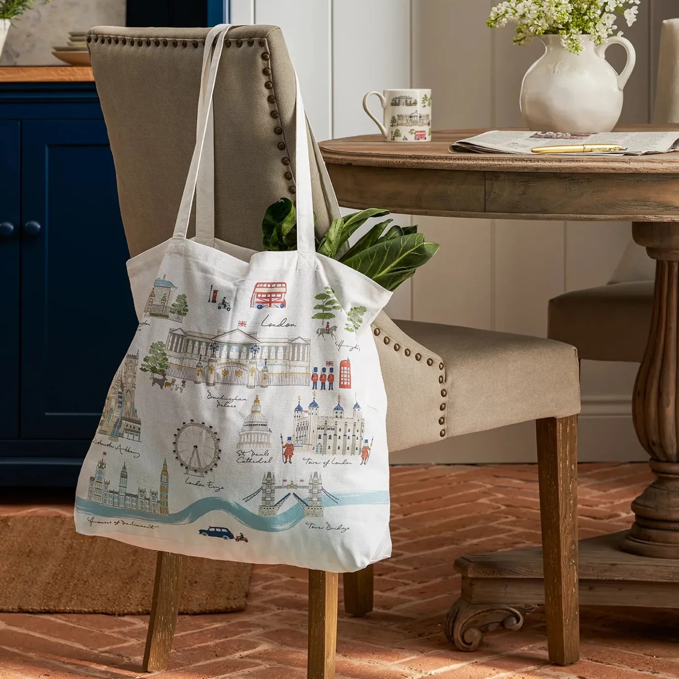 London Scene Cotton Tote Bag