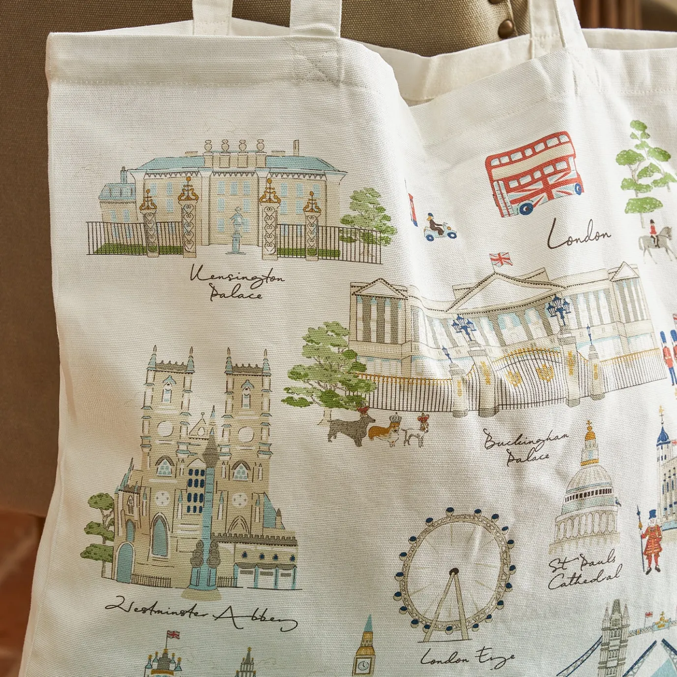 London Scene Cotton Tote Bag