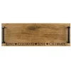 Love & Celebrate Oak Serving Tray with Burnished Steel Handles