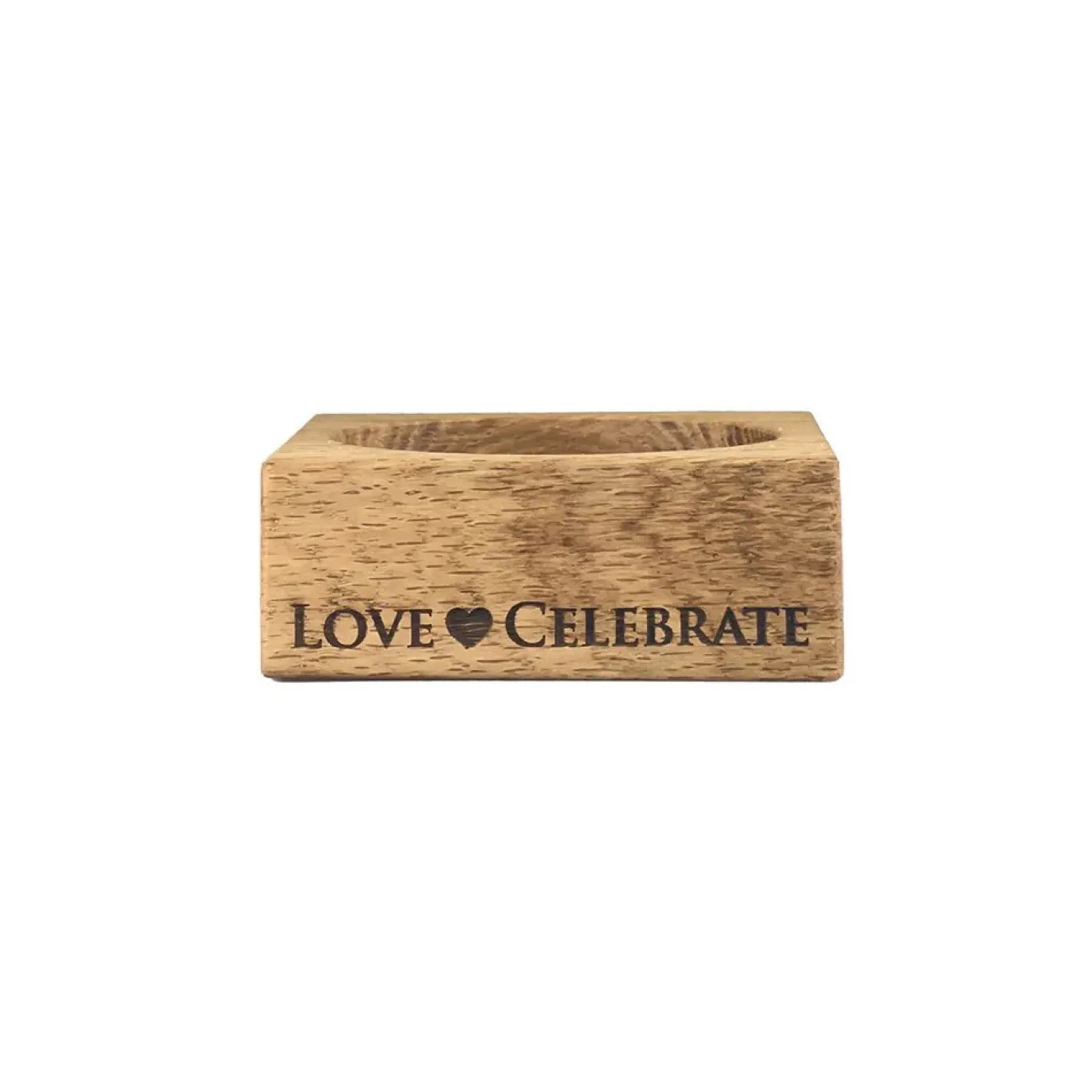 Love & Celebrate Oak Wine Bottle Coaster