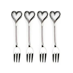 Love Heart Pastry Forks Set of 4
