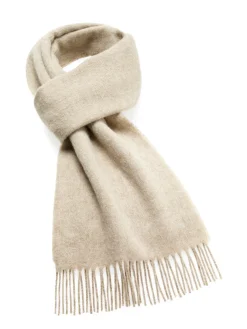 Luxury Beige Merino Lambswool Scarf