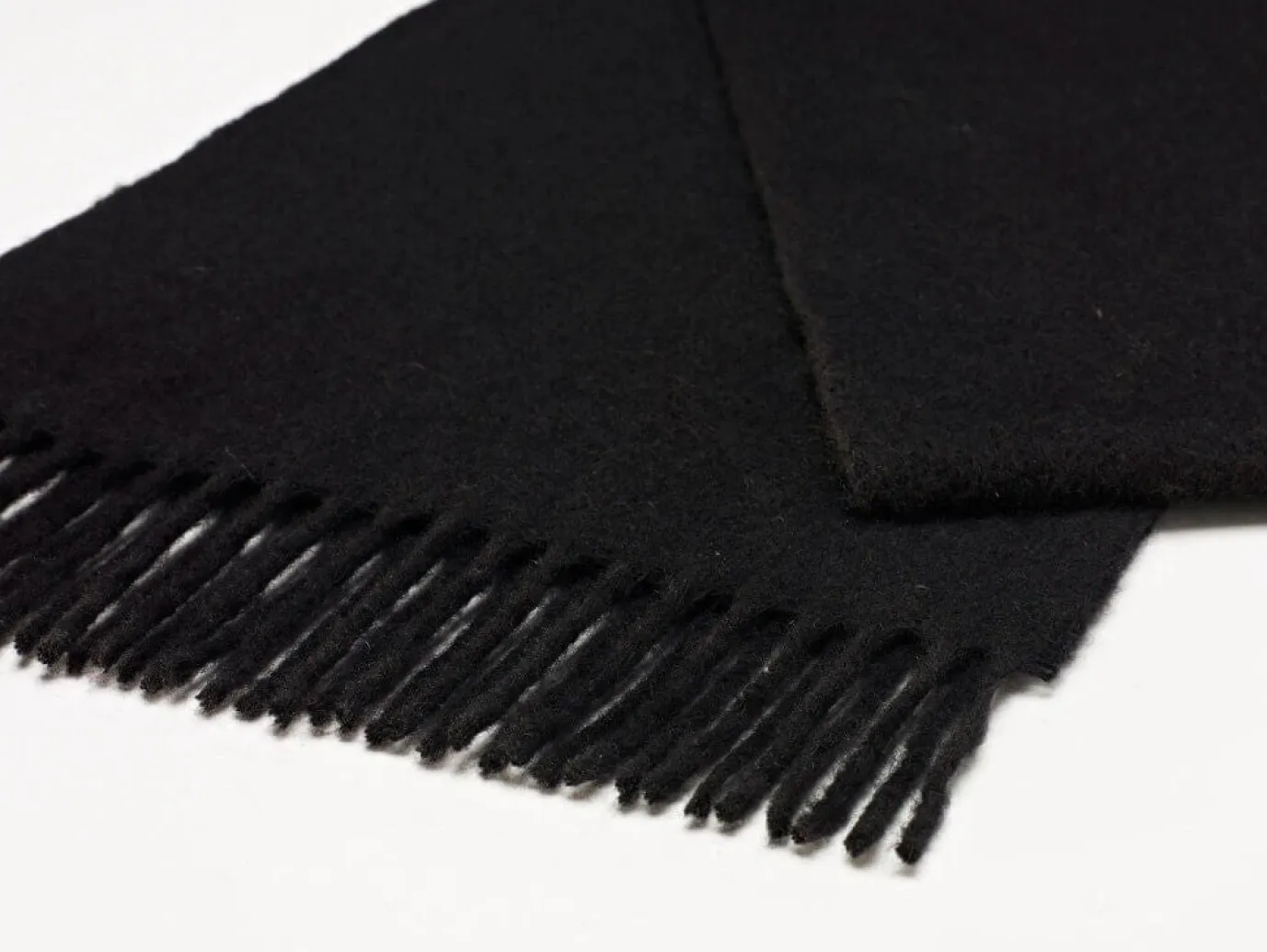 Luxury Black Merino Lambswool Scarf