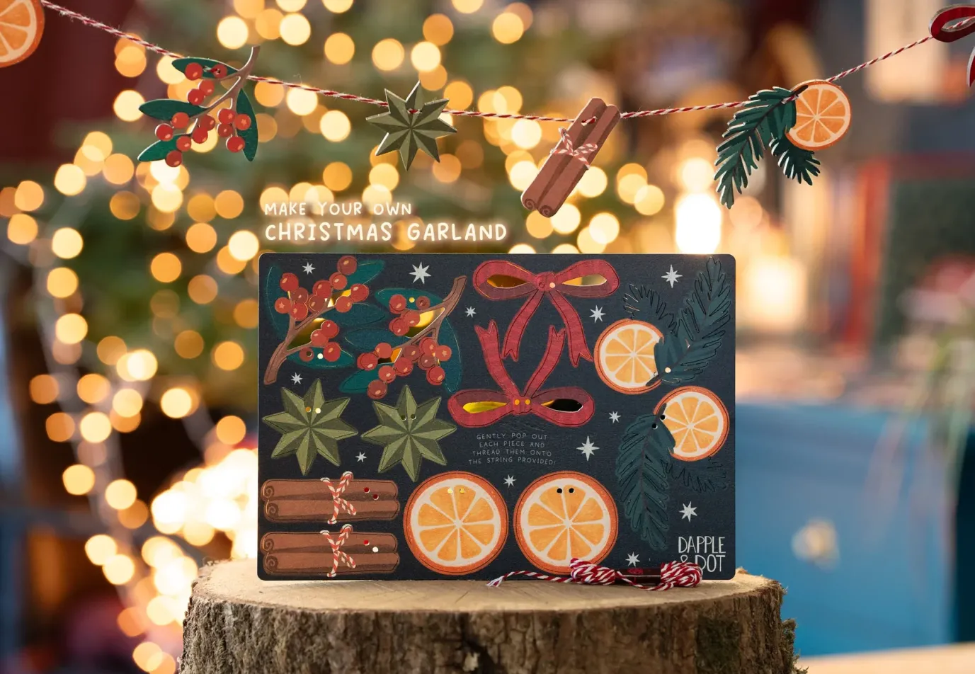 Make Your Own Wooden Spiced Orange Christmas Garland