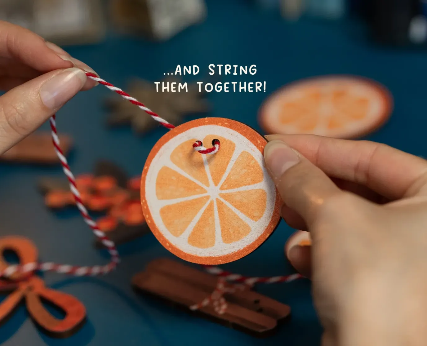 Make Your Own Wooden Spiced Orange Christmas Garland