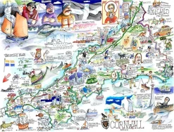 Map of Cornwall 1000 Piece Jigsaw Puzzle