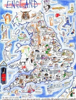 Map of England 1000 Piece Jigsaw Puzzle