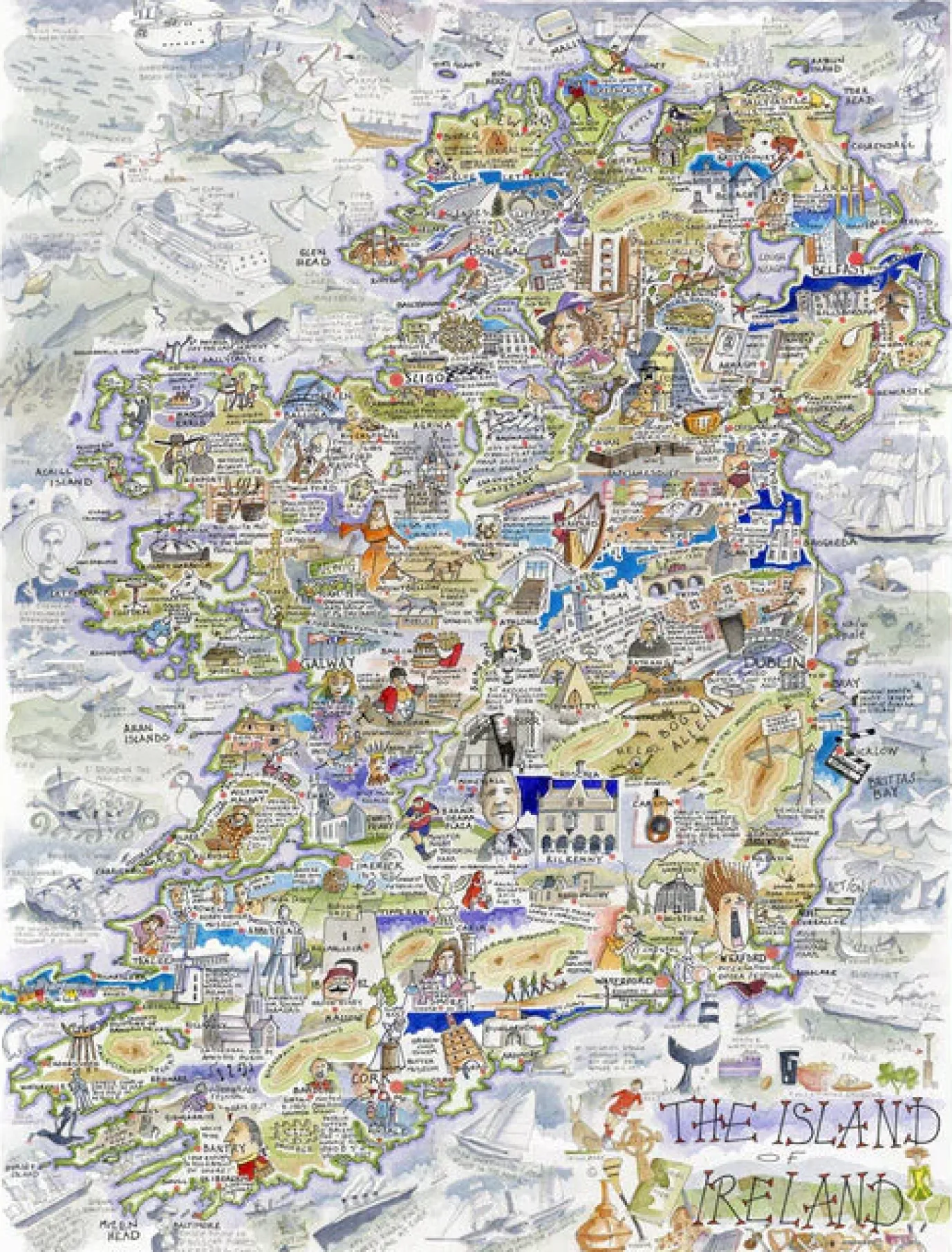 Map of Ireland 1000 Piece Jigsaw Puzzle