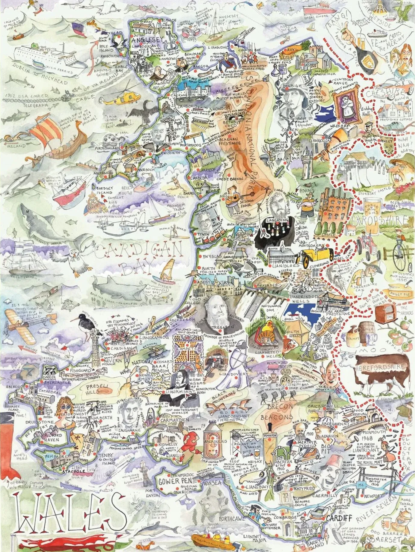 Map of Wales Cymru 1000 Piece Jigsaw Puzzle