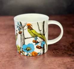 Menagerie Birds White Bone China Mug