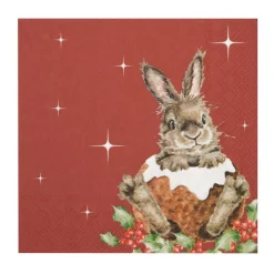 'Merry Little Christmas' Rabbit Paper Napkins