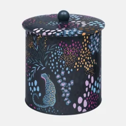 Midnight Leopard Biscuit Barrel