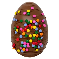 Milk Chocolate Drizzled Easter Egg with Candy Beans by Cocoba