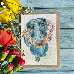 Moose the Dachshund Blank Greetings Eco Card