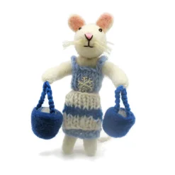 Mouse Maid a Milking Felt Decoration