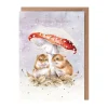 'Mushroom At The Inn' Mouse Christmas Greeting Card