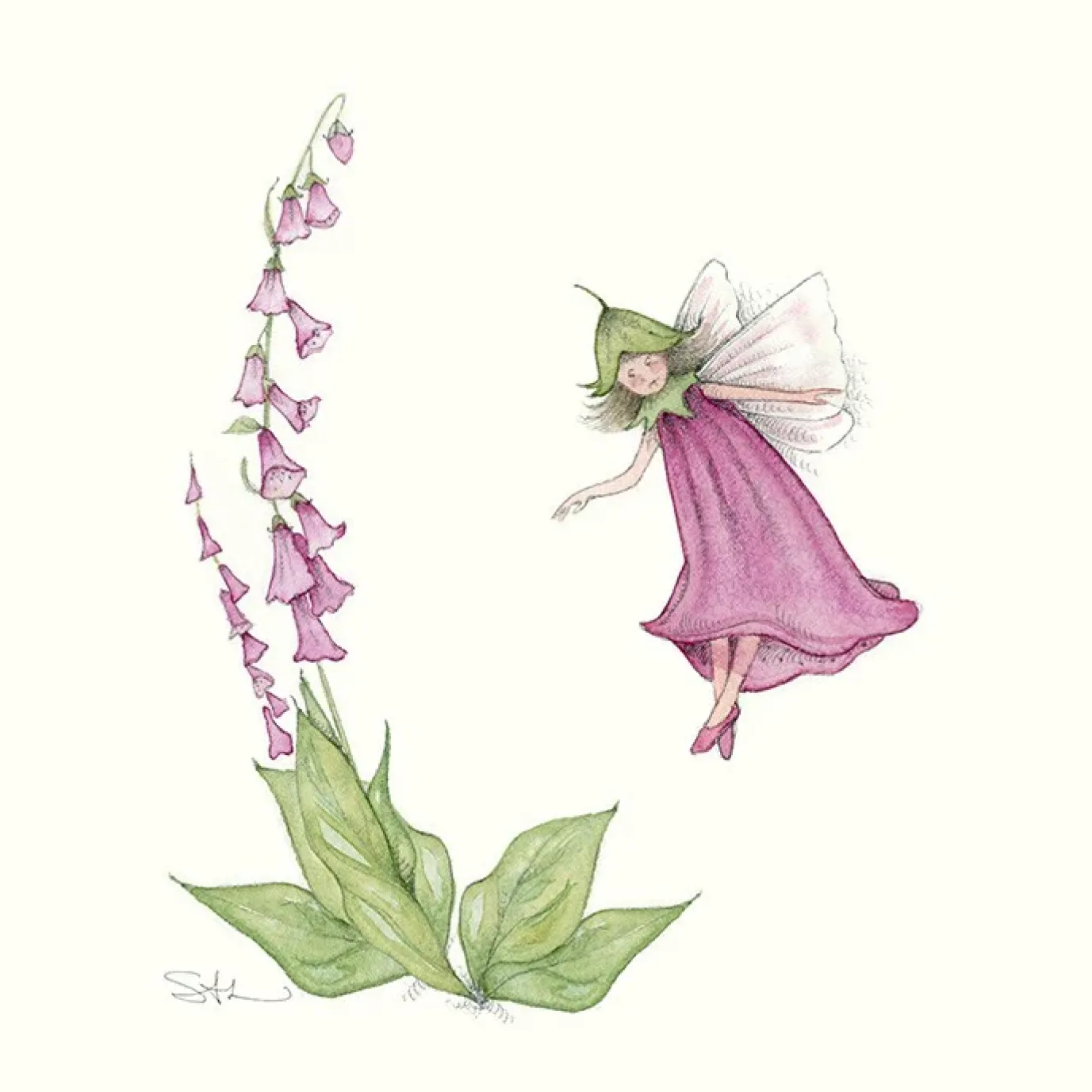 My Garden Foxglove Fairy Greeting Card