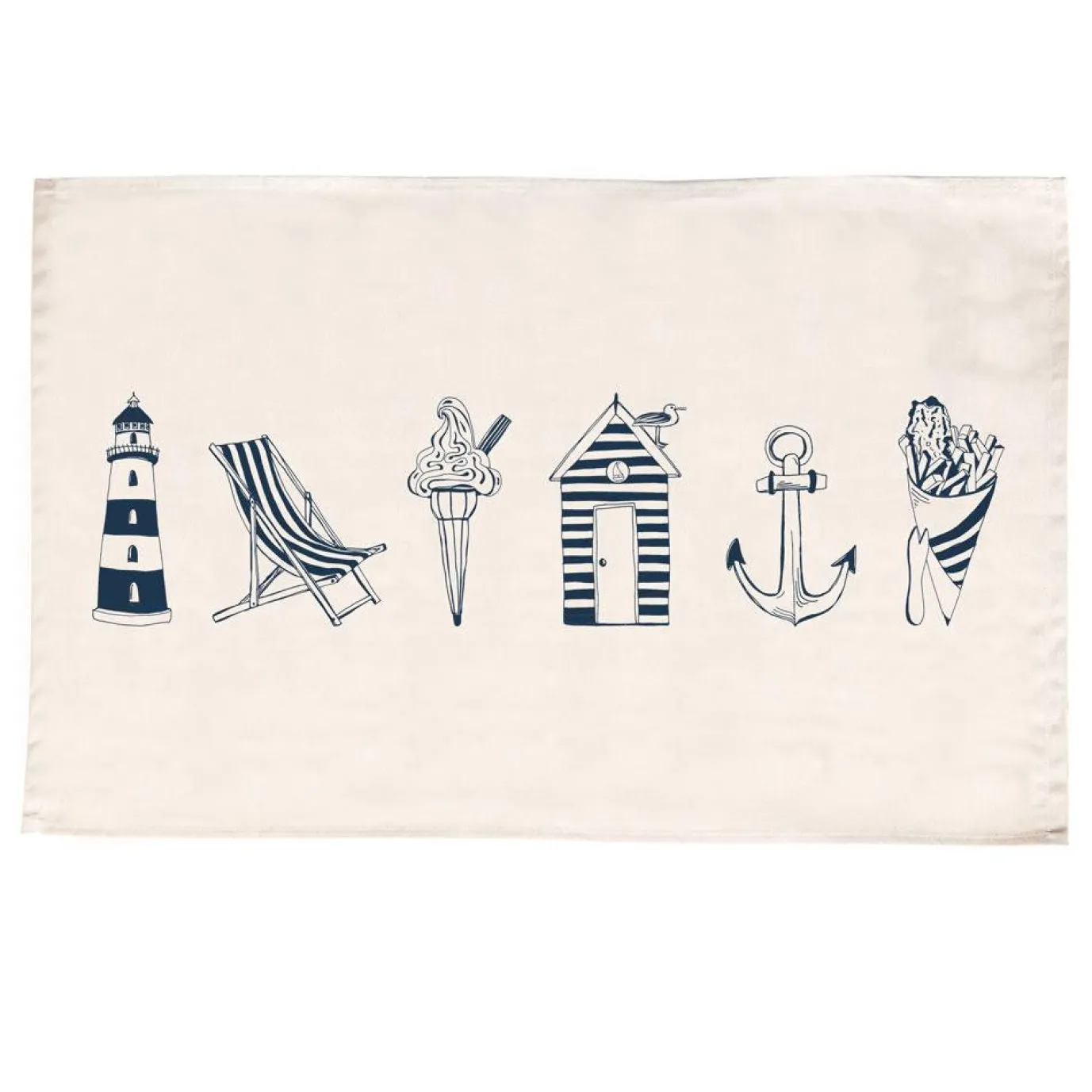 Nautical Beachscape Tea Towel