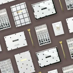 Notes & Clips Black & Gold Stationery Box