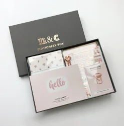 Notes & Clips Blush & Rose Gold Stationery Box