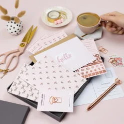 Notes & Clips Blush & Rose Gold Stationery Box