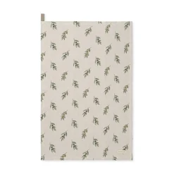 Olive Branches Linen Tea Towel