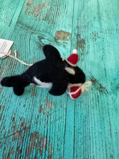 Orca with Present Felt Decoration