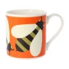 Orla Kiely Busy Bee Orange Bone China Mug