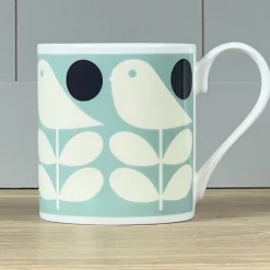Orla Kiely Early Bird Light Blue Bone China Mug