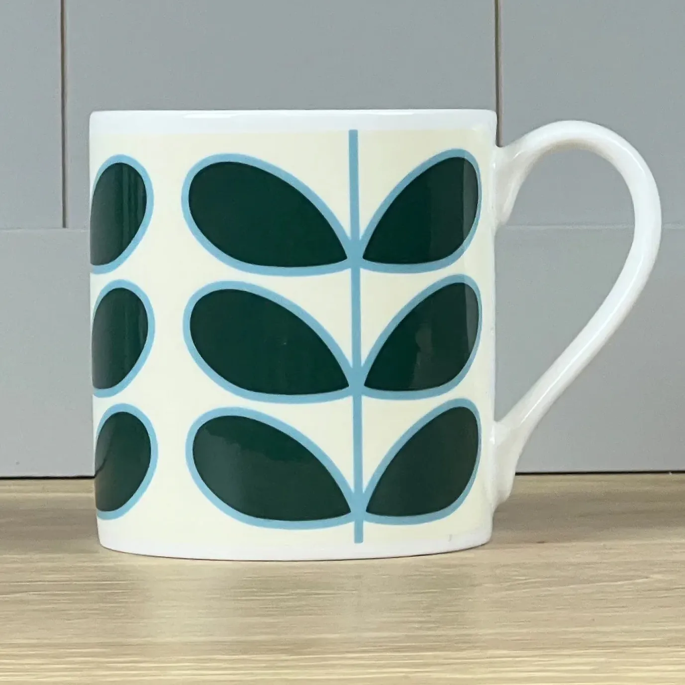 Orla Kiely Linear Stem Teal Bone China Mug