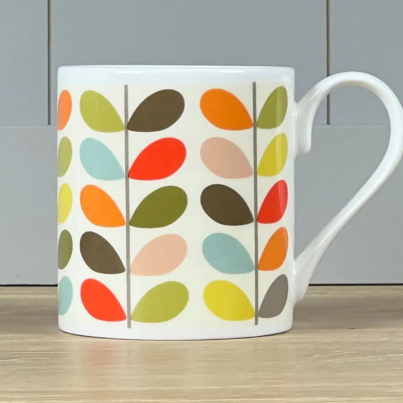 Orla Kiely Multi Color 10 Stem Bone China Mug