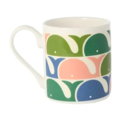 Orla Kiely Whale Pink Bone China Mug