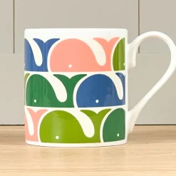Orla Kiely Whale Pink Bone China Mug