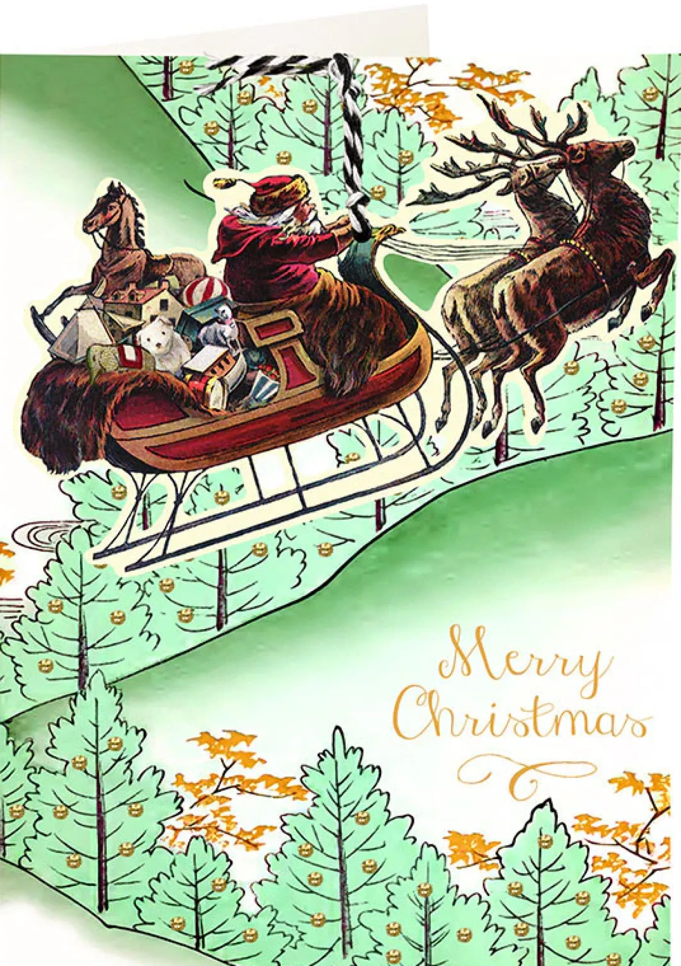 Over the Trees Christmas Hanging Fandangle Card