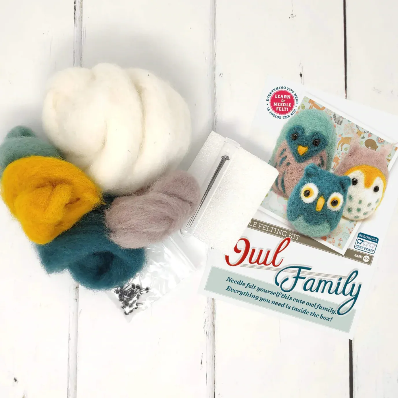 Owl Family Needle Felting Kit