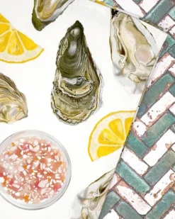 Oyster Tea Towel by Corinne Alexander