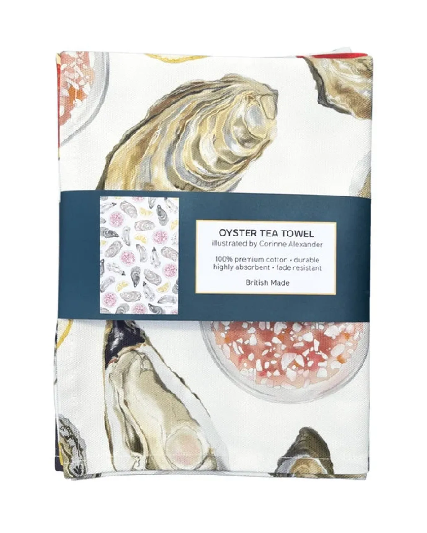 Oyster Tea Towel by Corinne Alexander