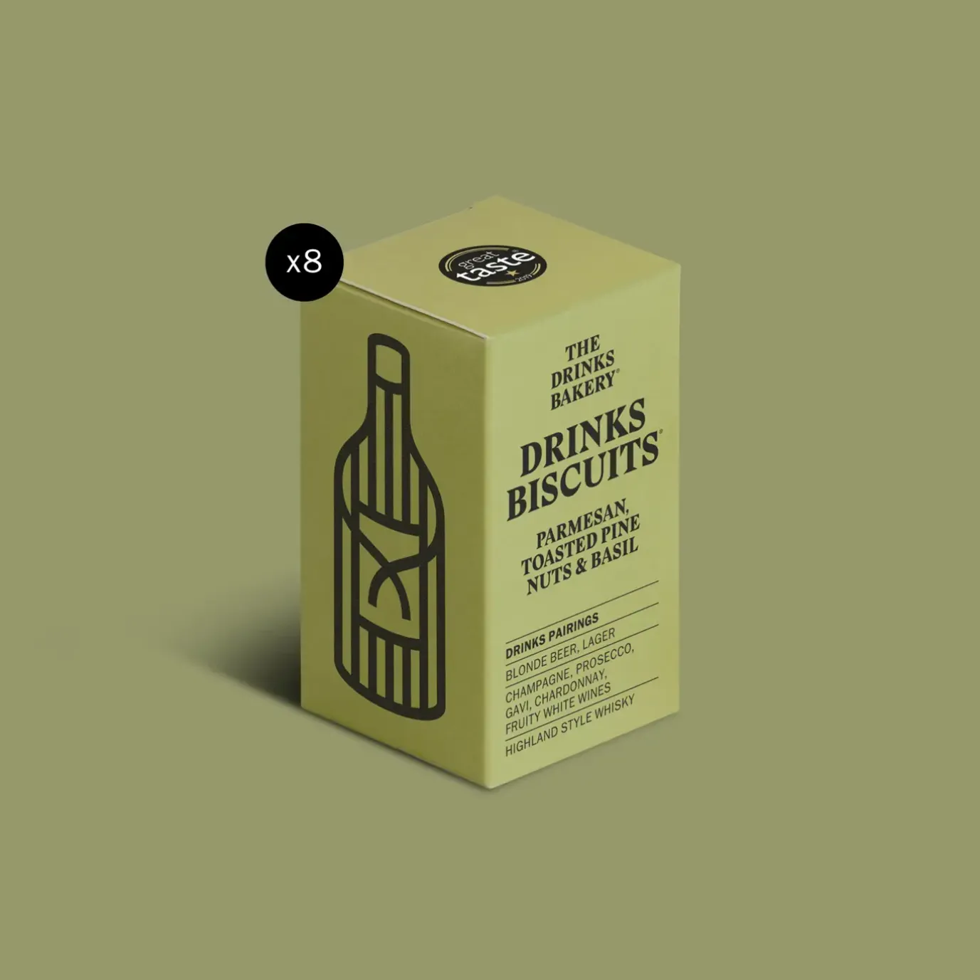 Parmesan, Toasted Pine Nuts and Basil Drinks Biscuits 36g