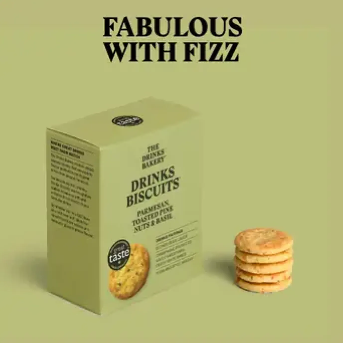 Parmesan, Toasted Pine Nuts and Basil Drinks Biscuits 110g