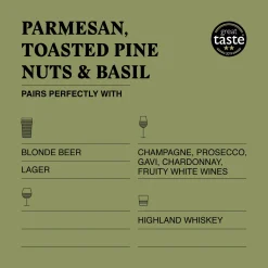 Parmesan, Toasted Pine Nuts and Basil Drinks Biscuits 110g