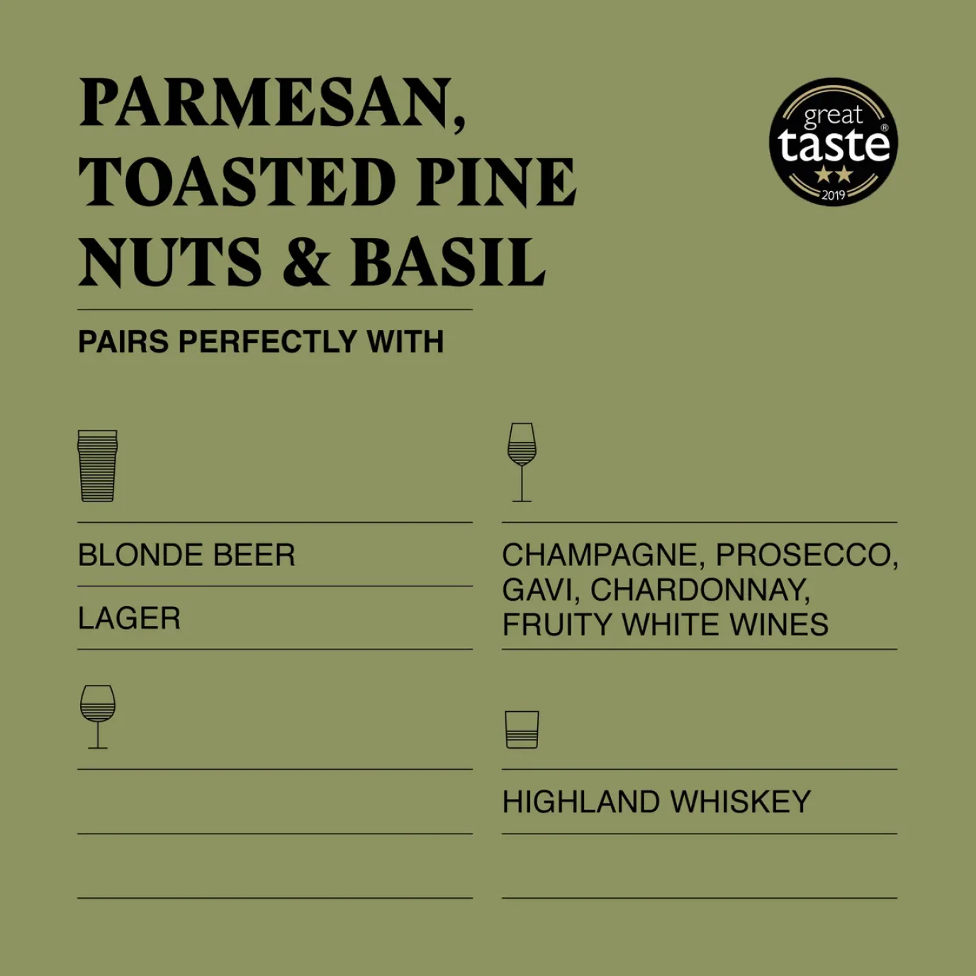 Parmesan, Toasted Pine Nuts and Basil Drinks Biscuits 110g