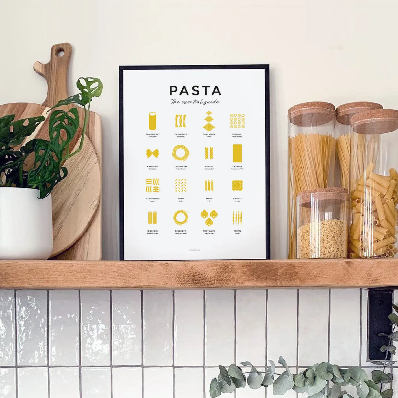 Pasta Guide Print - Framed