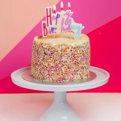 Pastel Happy Birthday Candle Cake Topper