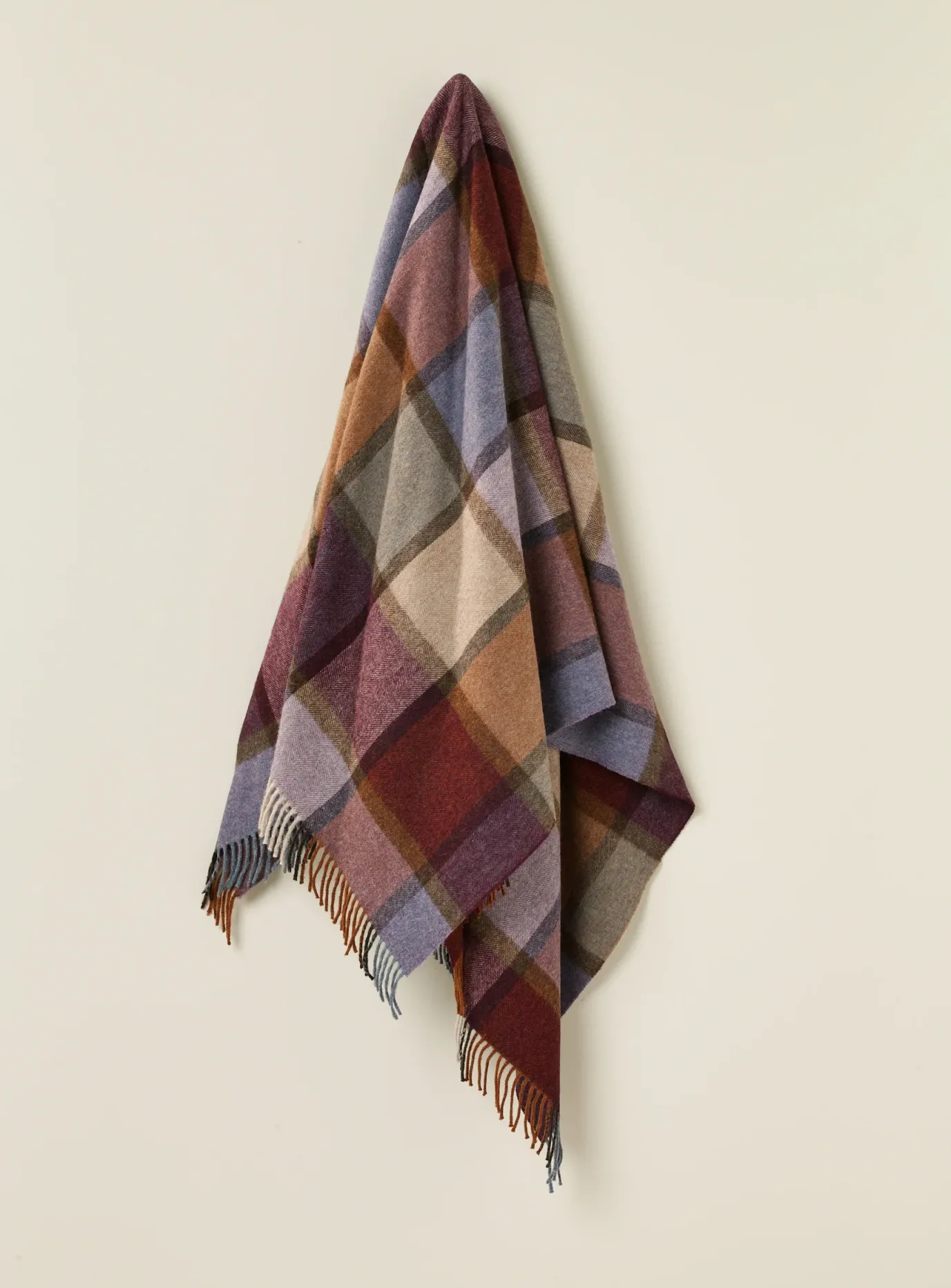 Pateley Damson Check Merino Lambswool Throw