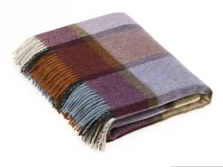 Pateley Damson Check Merino Lambswool Throw