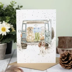 'Paws for a Picnic' Spaniel and Labrador Blank Greetings Card