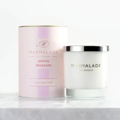 Peony Blossom Glass Candle